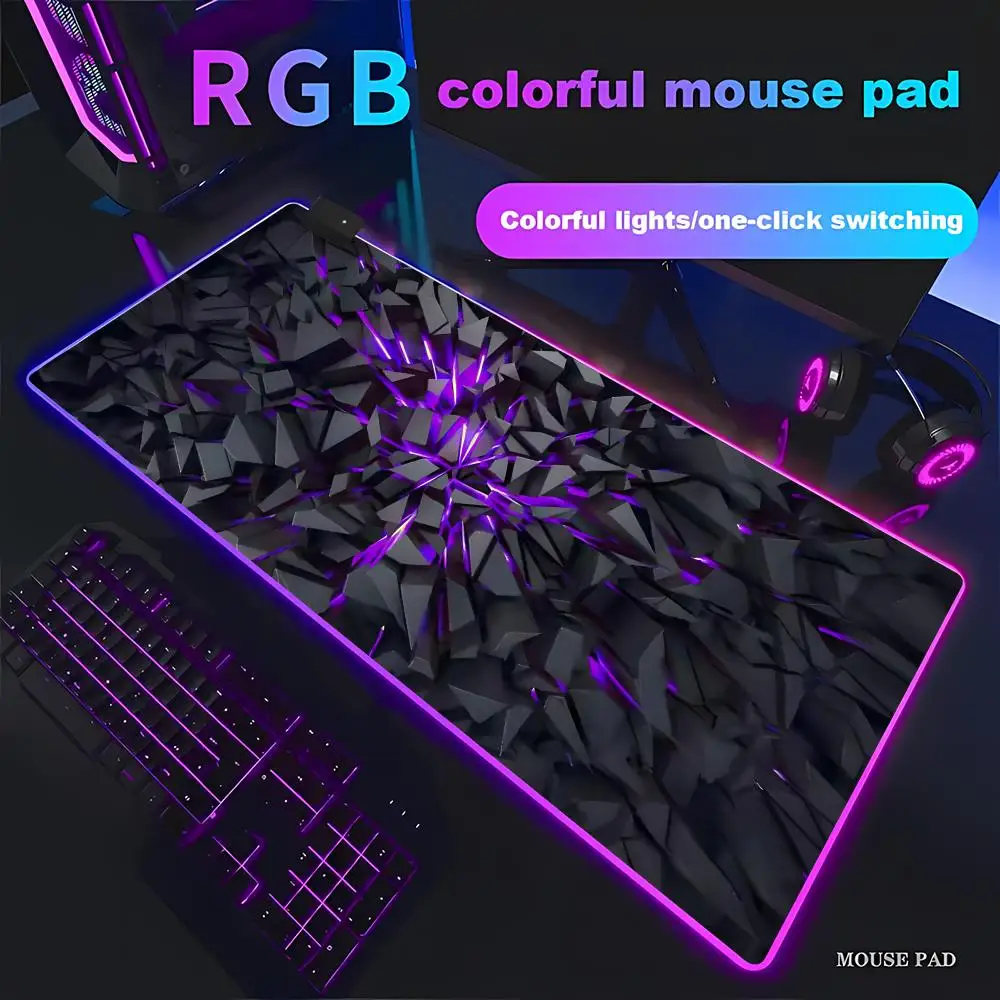 

3D Geometry Mouse Pad Large Computer Rug Office Game Table Mat HYBXAXC Rubber Anti-slip Gaming Keyboard Mousepads Desk Pads