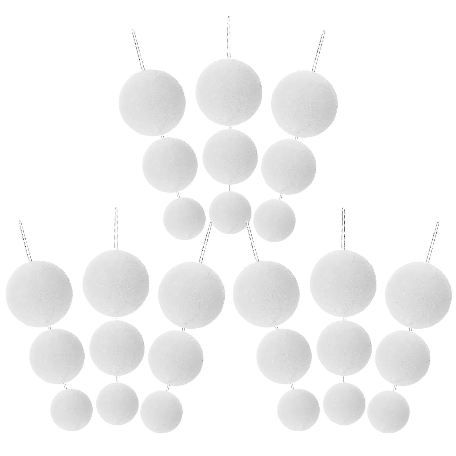 

18Pcs White Foam Balls Christmas Tree Ornaments Smooth Snowy Baubles for Holiday Decor Wedding Party Display Window Decoration