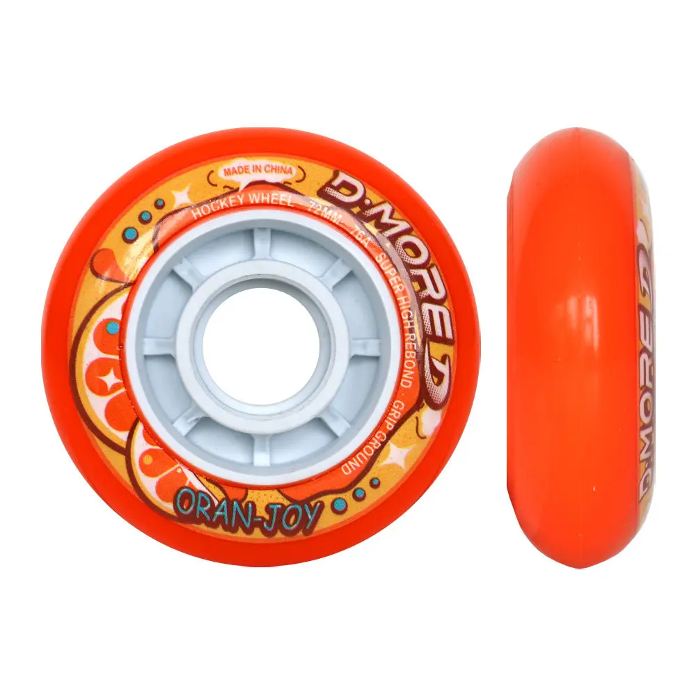 DMORE ORAN-JOY Roller Skate Wheel 4PCS/Set High Rebound PU/TPR Superior Ground Grip Training & Competition
