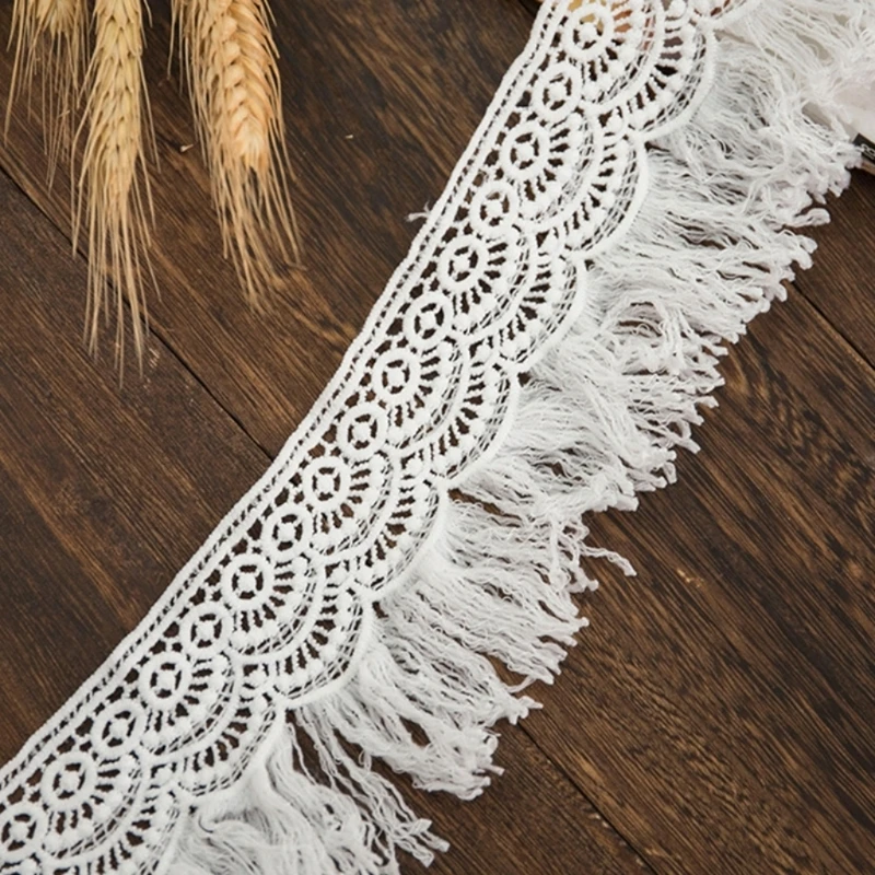 Lace Tassel Home Furnishing(1yards) Lace Ribbon Wedding Decoration Lovely Gift Packing Polyester Material White Hollow