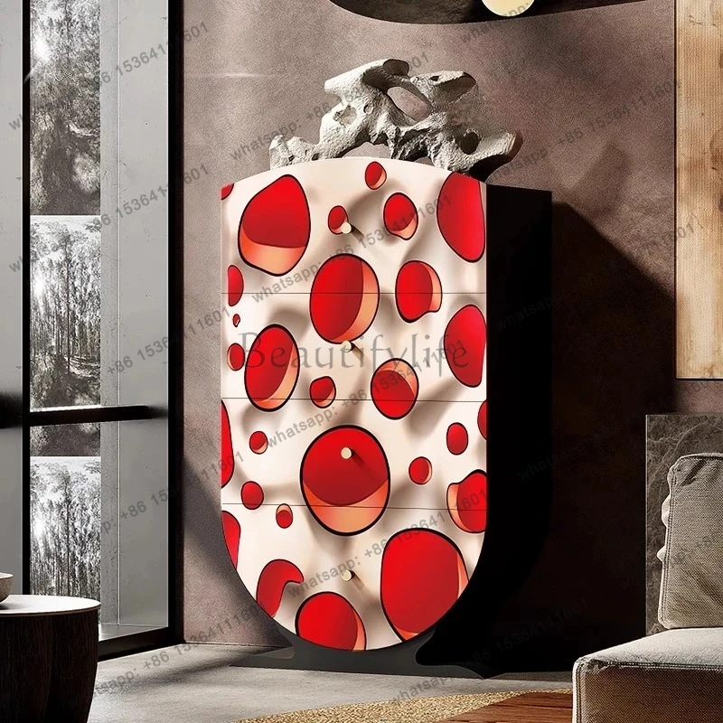 

French art designer solid wood creative living room dining side decorative cabinet entrance entrance storage