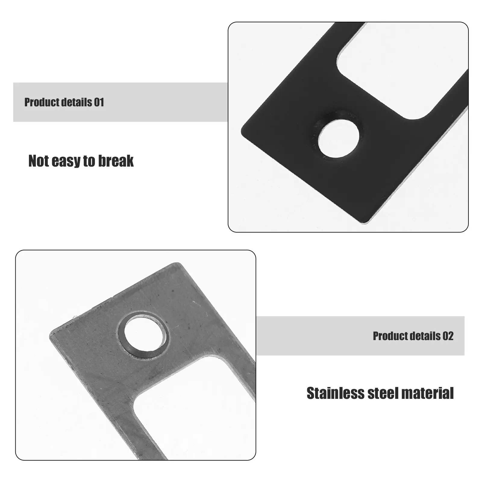 4Pcs Lock Tongue Strike Plate Stainless Steel Reinforced Security Replacement Door Latch Guard Plate for Interior Exterior Doors view 2