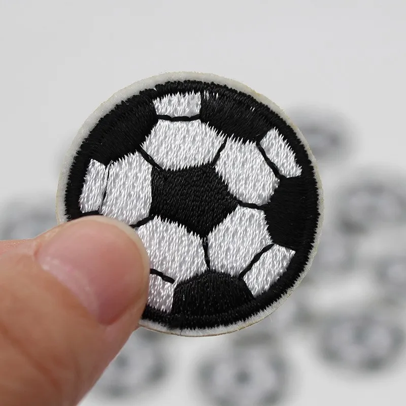 6pcs Round Football Soccer Patches Iron On Sewing Embroidery Badge Sticker Accessories For DIY Clothes And Decorations