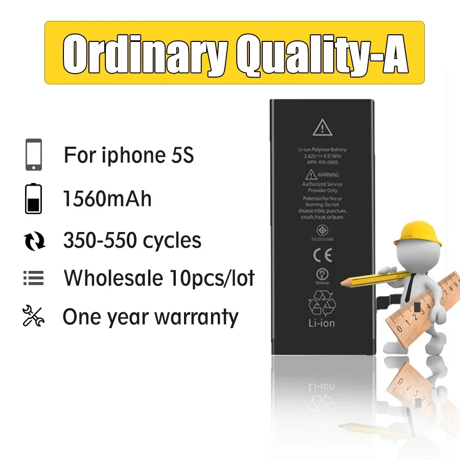 New Upgraded 10pcs/Lot  DaDaXiong Battery For iPhone 5C 5S 5GS 1560mAh Real Capacity Replacement