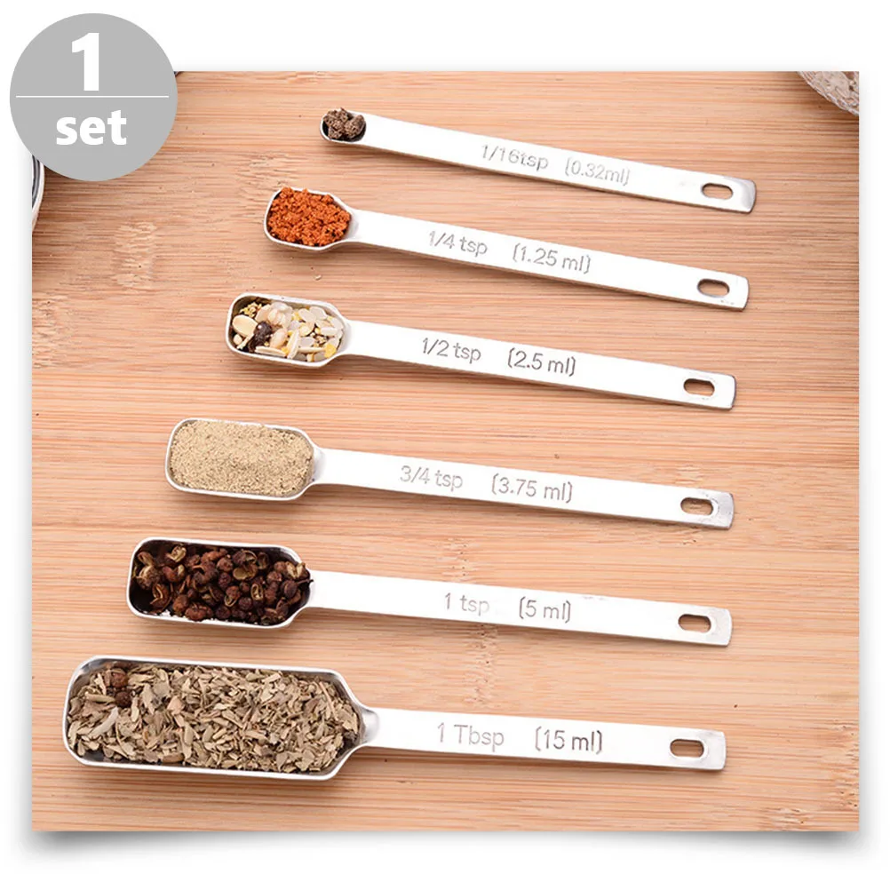 

Набор из 7 мерных ложек из нержавеющей стали для выпечки, приготовления пищи, молочной смеси, кофейных зерен, обжаривания, муки, многоцелевой
