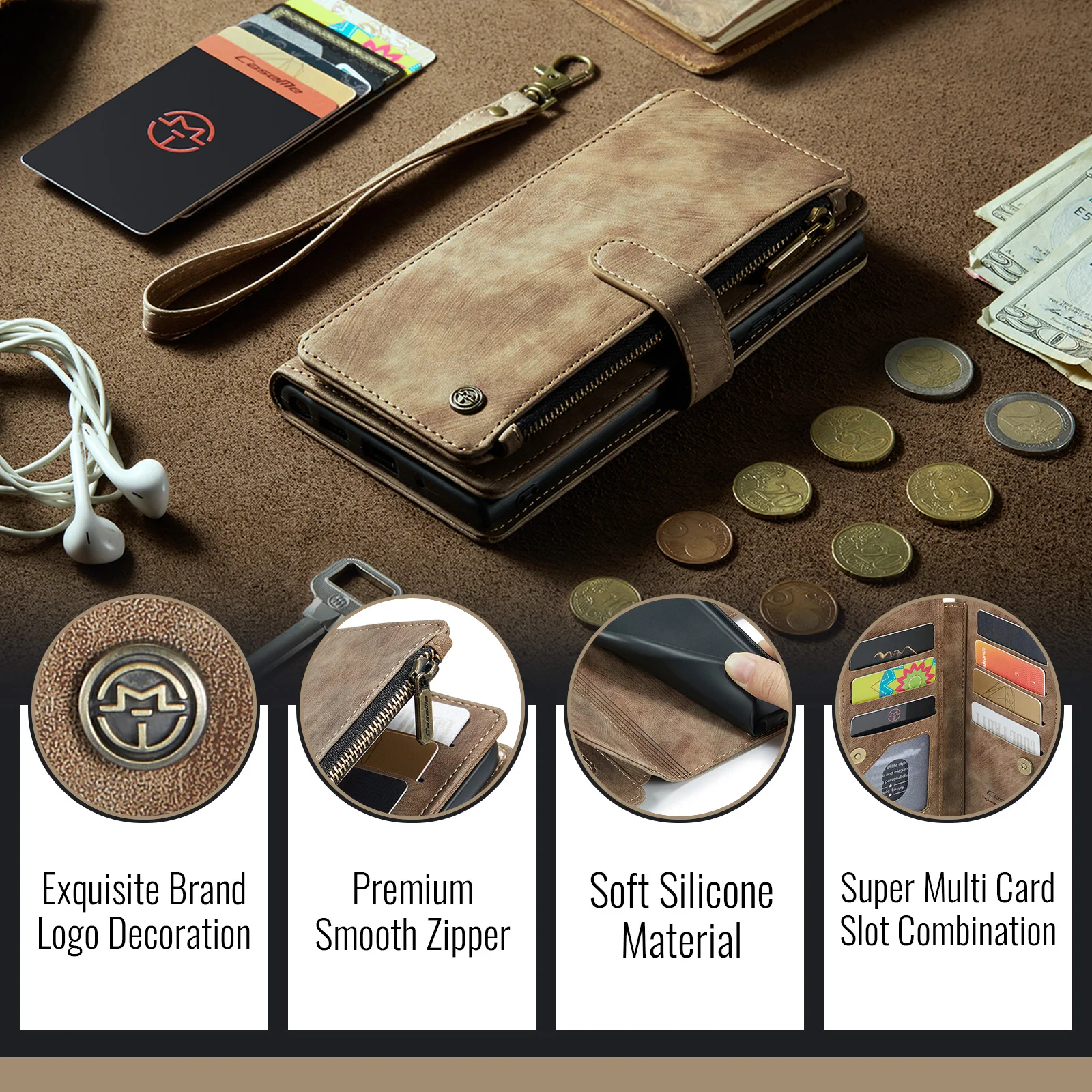 Zipper Wallet Leather Cards So - Briefcase Leather Slim review and price