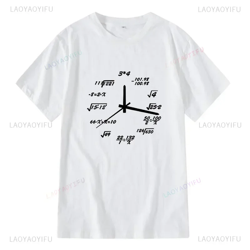 Men Tshirt Funny Math Clock Graphic Tshirts Summer Casual Loose Tops for Men Short Sleeve Tshirt Male Tops Ropa Hombre Camisetas