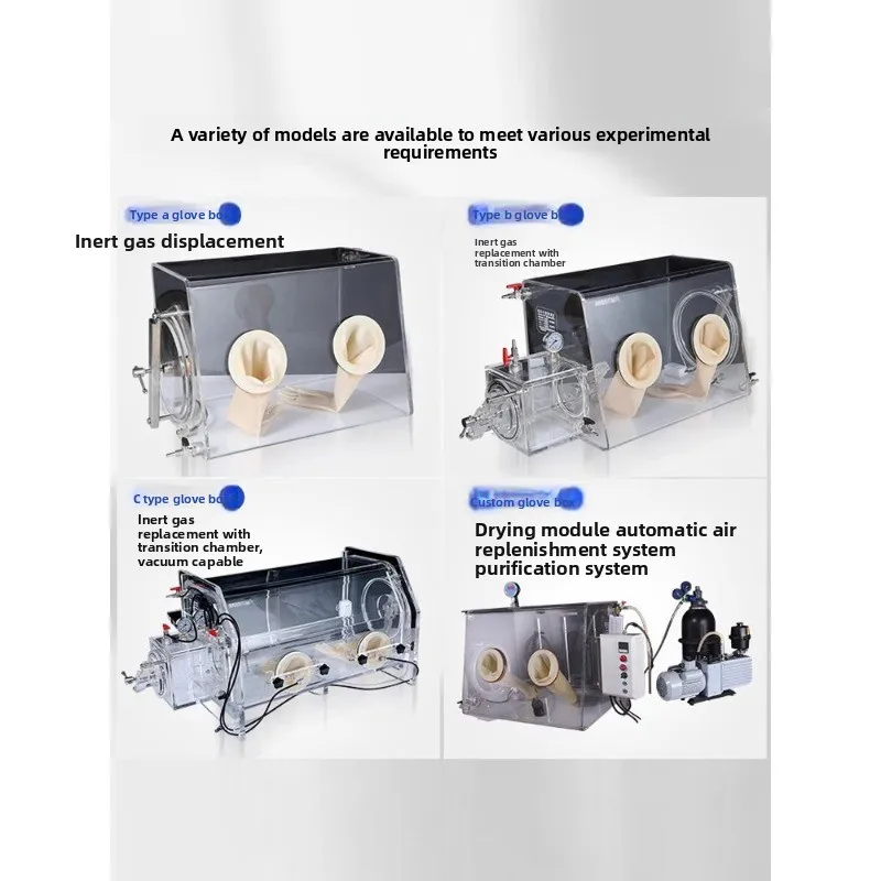 Acrylic vacuum glove box, laboratory nitrogen closed isolation dustproof gas glove box