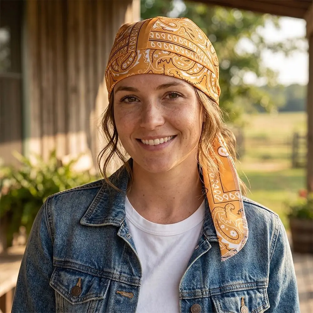 Fashion Accessory Paisley Print Hijab Caps Breathable Adjustable Pirate Hat Comfortable UV Protection Chemo Cap Sports