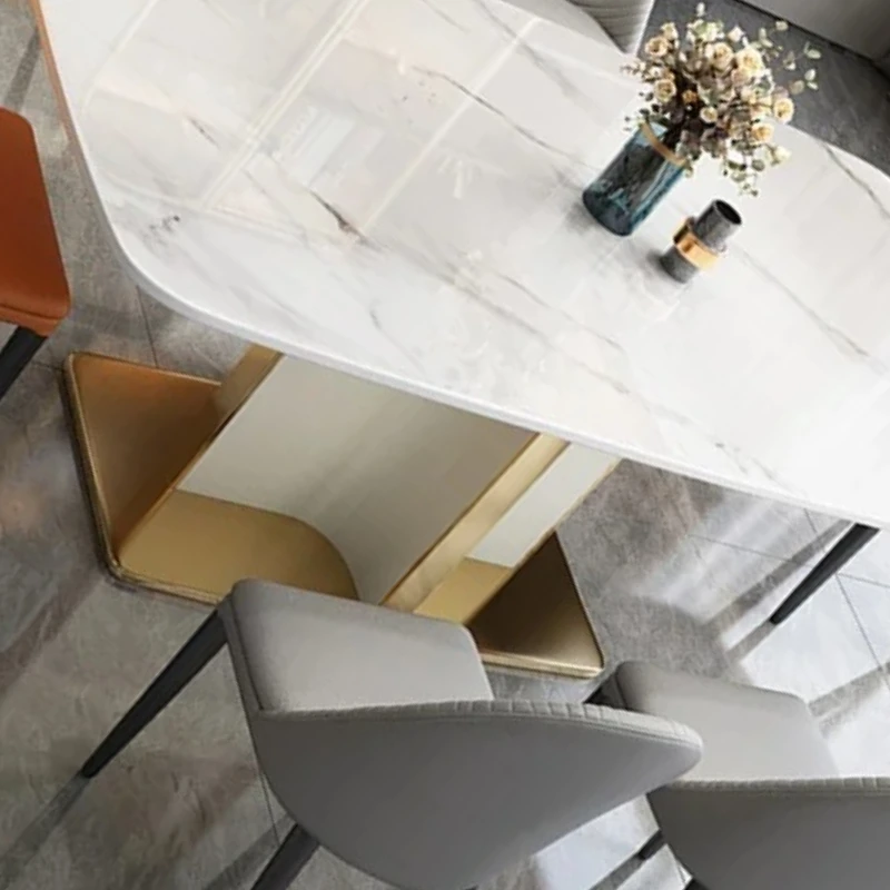 

Luxury Center Dining Tables Kitchen Poker Modern Dining Table Floor Gold Living Room Mesa De Jantar Apartment Furniture WSW40XP