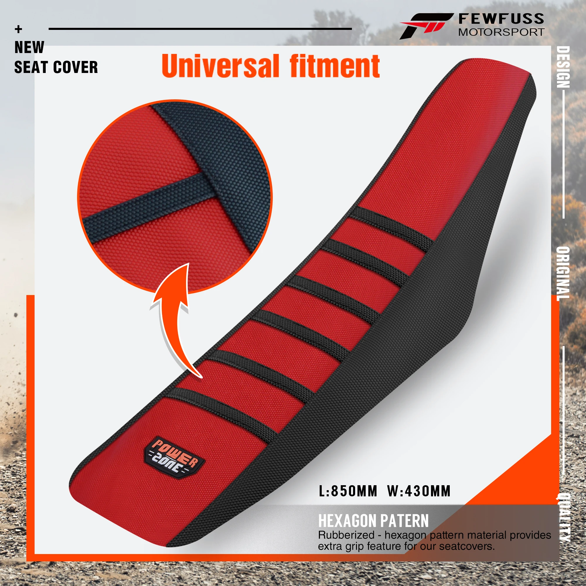 Pokrowiec na siedzenie Powerzone Rib Ribbed Gripper w wodoodpornym zestawie ochronnym Antypoślizgowy Pokrowiec na siedzenie SXF EXC KXF CRF YZF WR TC TE