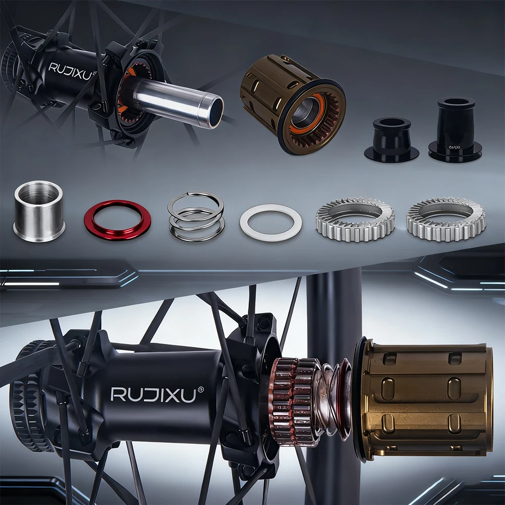 RUJIXU1150g Ratchet 60T  Carbon Spoke Wheels Deep 38/50/60mm Ceramic bearings  Gravel Road Wheelset Disc brake Center lock