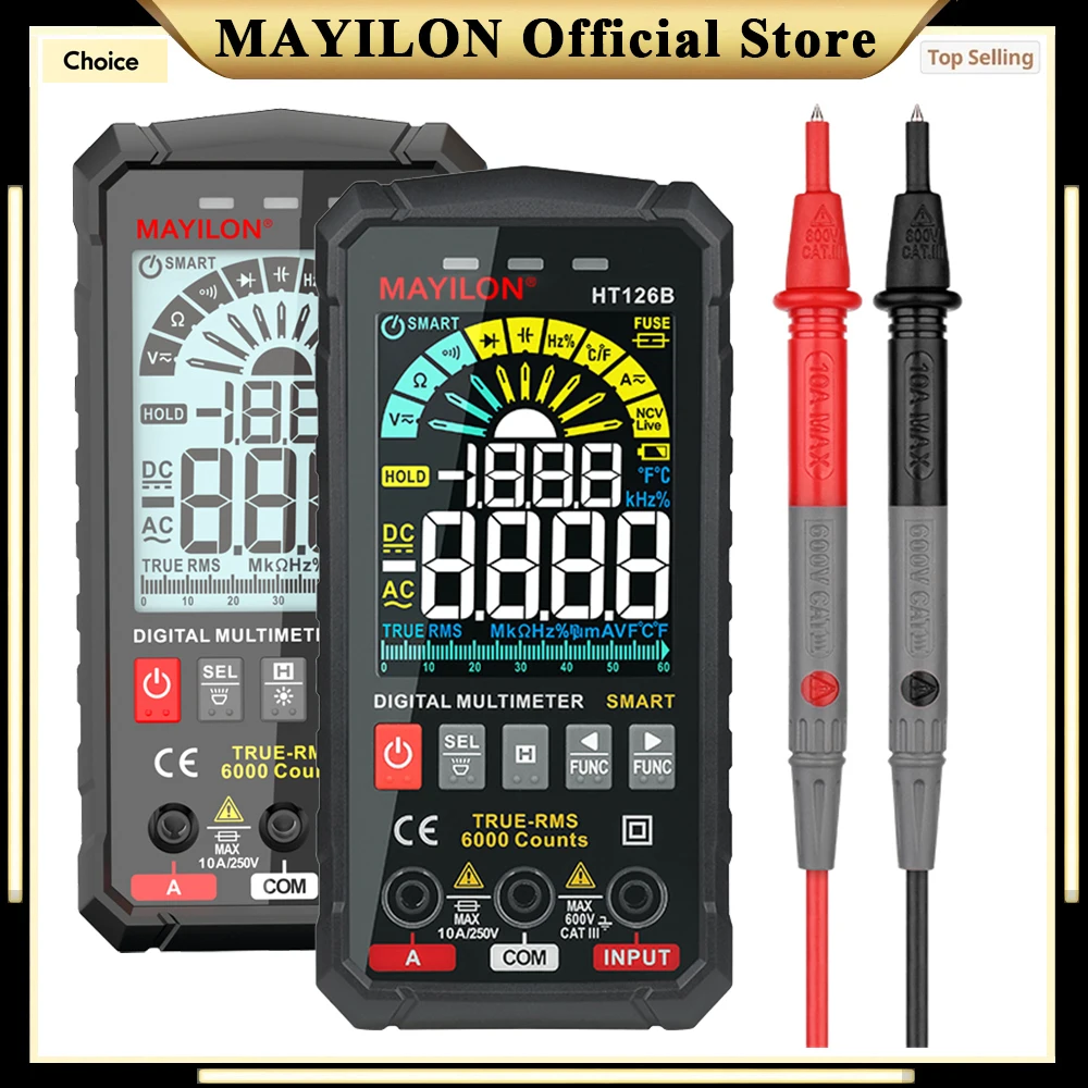 MAYILON HT126A/B Smart Digital Multimeter Professional Hz Ohm NCV Electrical Multitester AC DC Ammeter Voltmeter Multi Meter