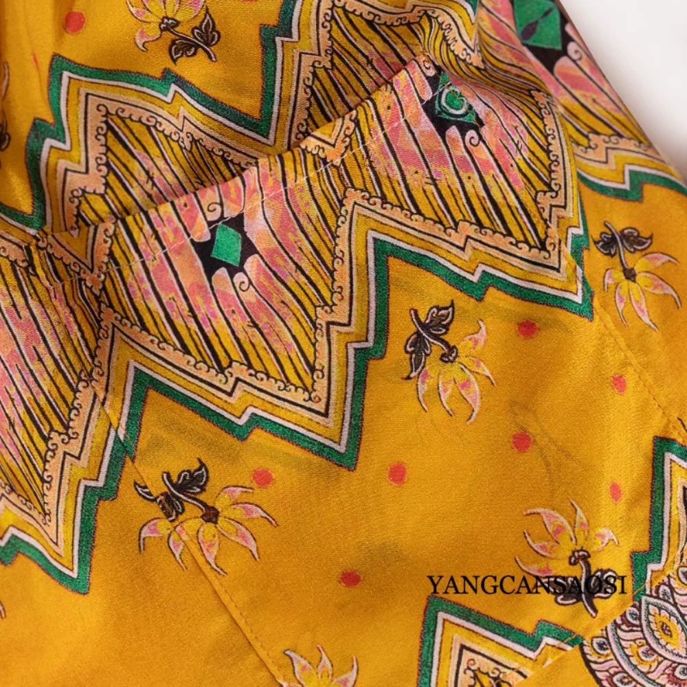 Dames Casual Zomer Nieuwe 100% Natuurlijke Moerbei Zijde Crêpe De Chine Veelzijdige Vakantie Stijl Thuis Afdrukken Strandbroek