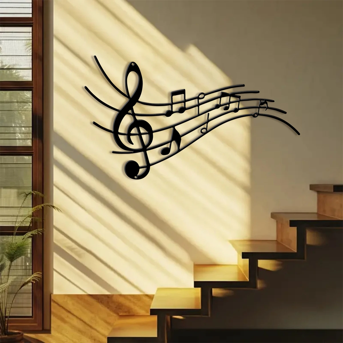 1pc Modern Elegant Musical Notation Hang Metal Wall Art,Home Room Office Hotel Cafe House Wall Decor,Birthday Anniversary Gift
