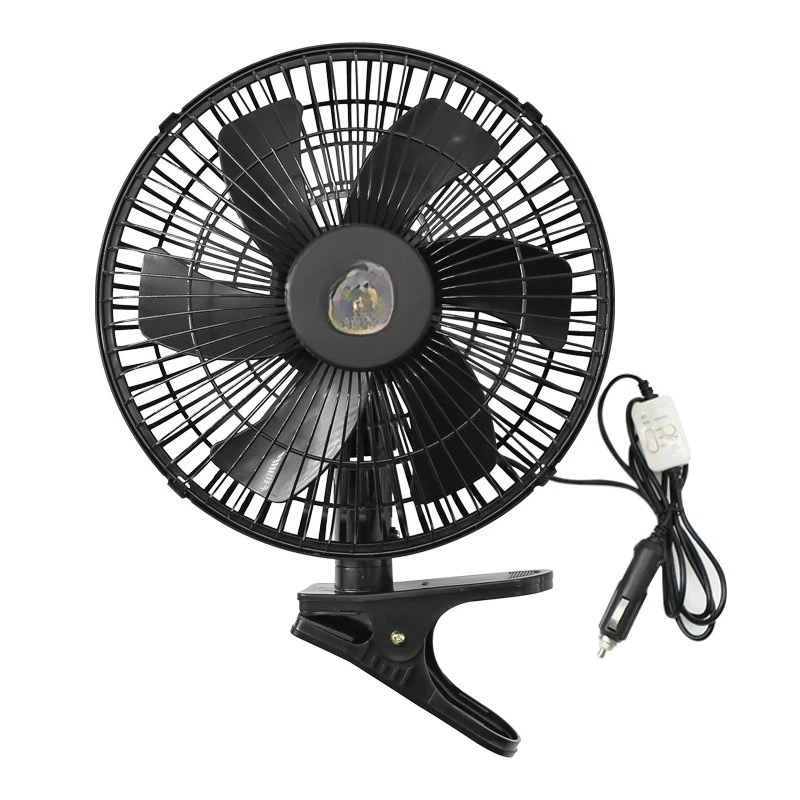 Car fan 24v large truck special 12v car large wind fan car shaking head cooling single head electric fan