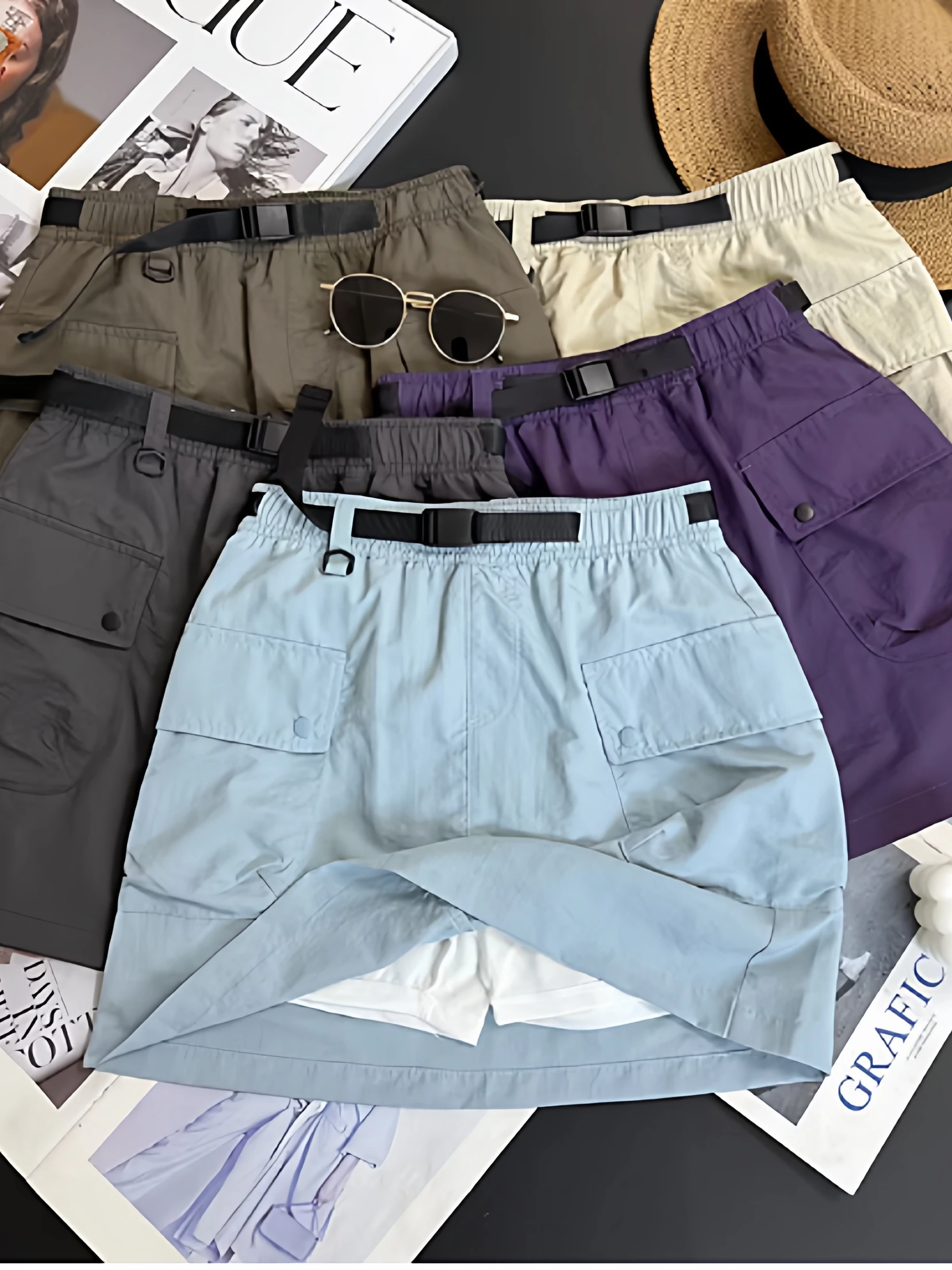 

Спортивные юбка-брюки для активного отдыха на природе, быстросохнущие, дышащие, с поясом, утягивающие, водонепроницаемые, А-силуэт