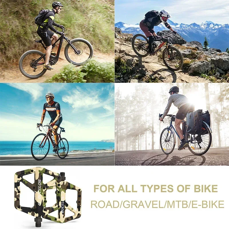 BUCKLOS Bike Pedal Nylon Durable Bicycle Flat Pedal Mtb Non-slip Mountain Bike Pedals Waterproof Road Bicycle Pedals Bike Parts