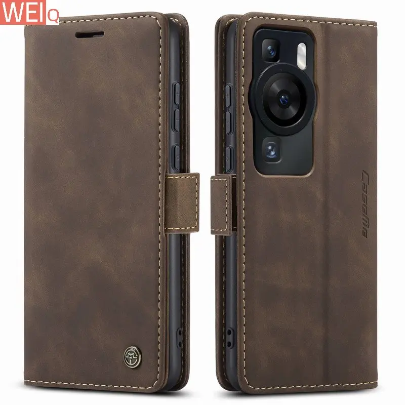 Case For Huawei P60 Pro Art Coque Luxury Matte Silicone Magnetic Flip Leather Wallet Phone Bag On For Huawei P 60 Art Case Cover