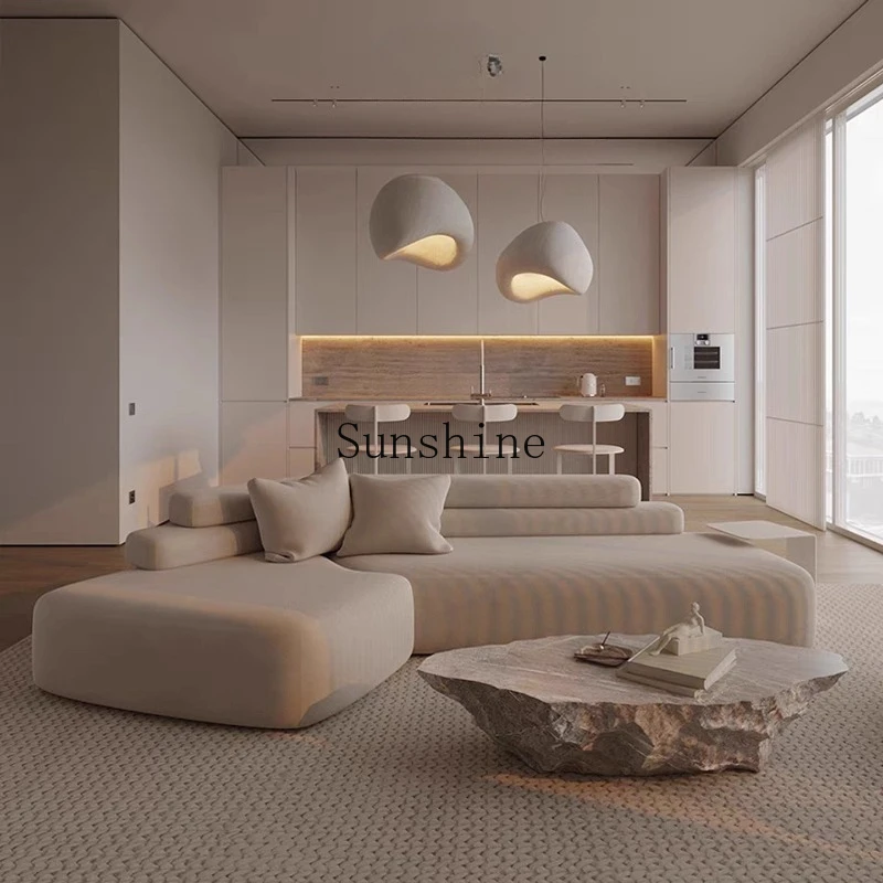 

Wabi-sabi style natural travertine, natural noodle coffee table, high-end atmospheric home coffee table