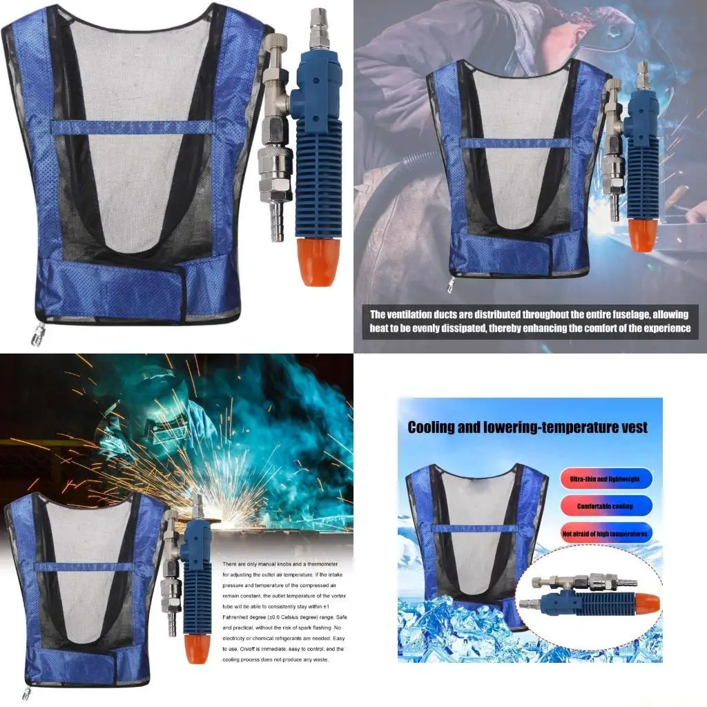 Chaleco aire acondicionado con tubo vórtices 31BF, chaleco refrigeración comprimido por aire