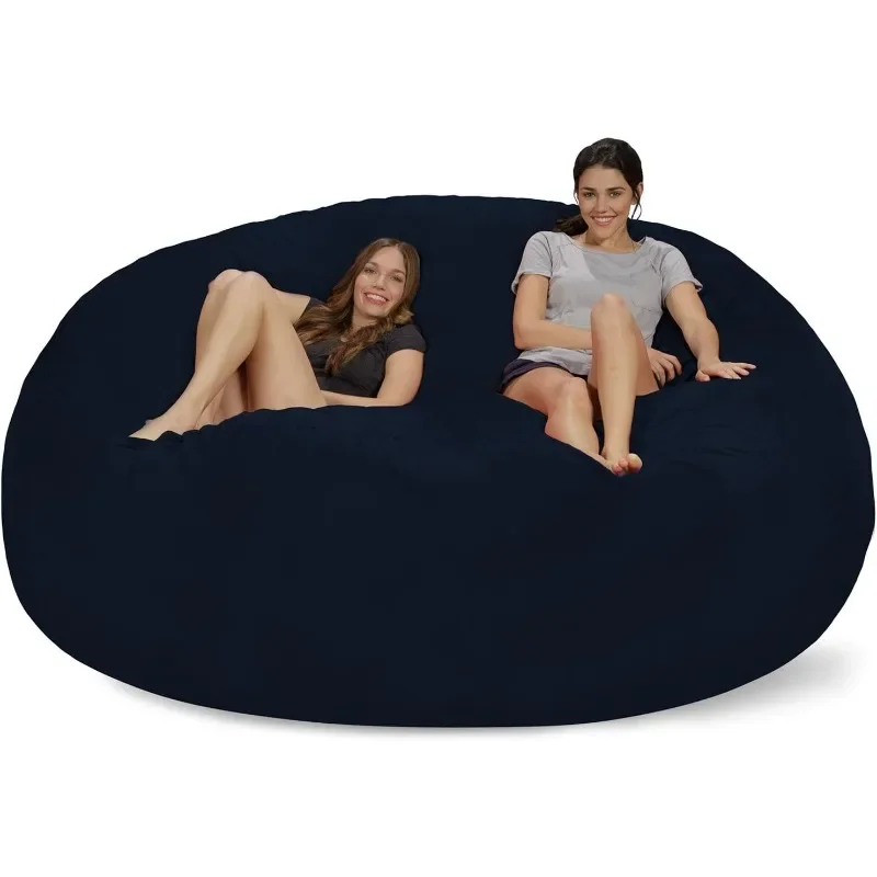 Chill Sack Bean Bag Chair: Giant 8' Memory Foam Furniture Bean Bag - Big Sofa with Soft Micro Fiber Cover - Navy