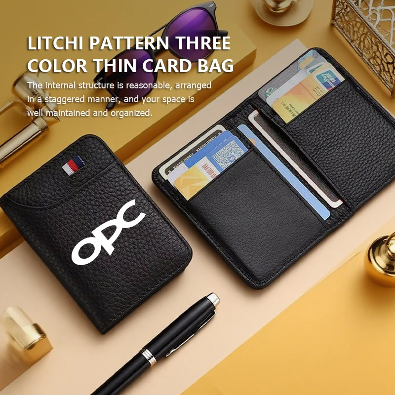 For Opel Multi-card Slot Portable Card Case Leather Credit Card ID Organizer Wallets Mokka Astra H K J G Corsa D E Vectra C B