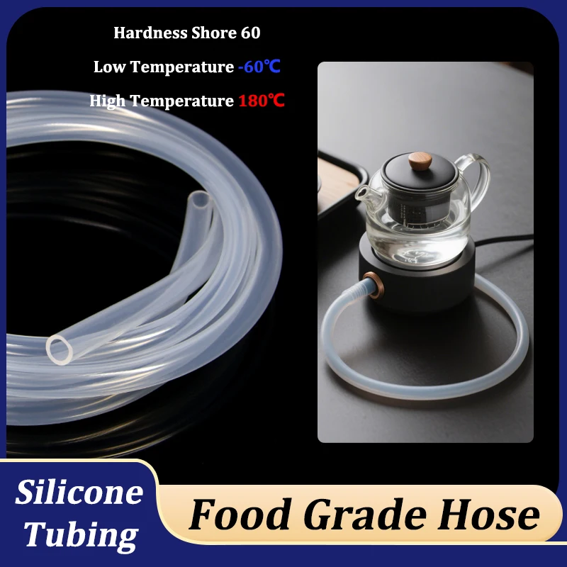 

Прозрачный шланг 1/2/5 м, диаметр 0,5 мм ~ 36 мм, высокая температура, 180 градусов C, нетоксичная гибкая питьевая вода, пищевая силиконовая трубка