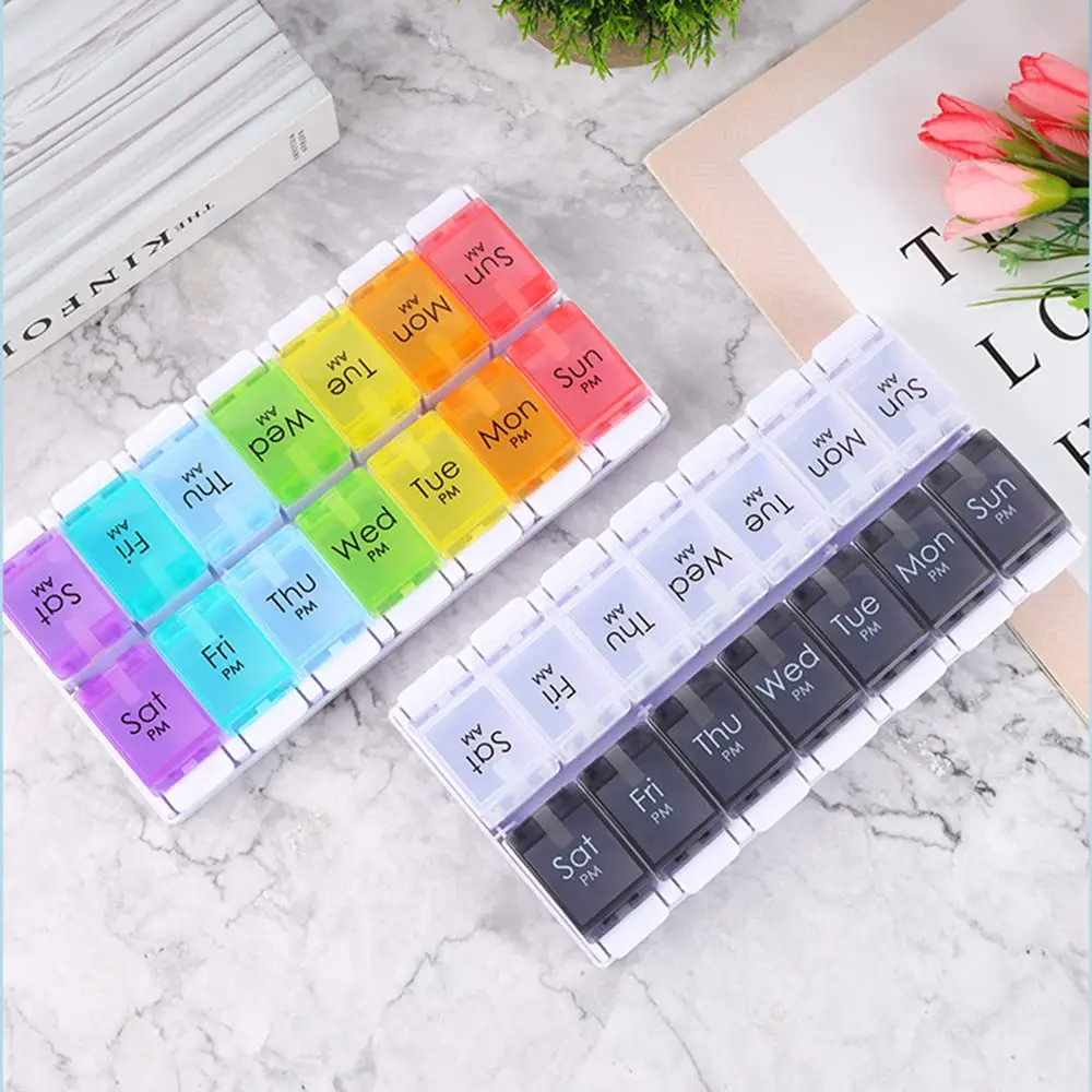 

Small Medicine Box Packaging Mini Storage Box 7 days Large Capacity Portable Portable Medicine Dispenser