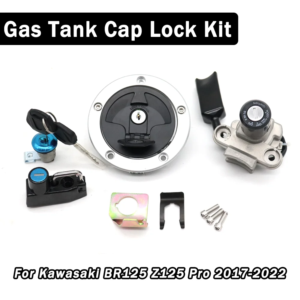 

For Kawasaki BR125 Z125 BR Z 125 Pro 2017 2018 2019 2020 21-22 Motorcycle Ignition Switch Seat Lock Key Fuel Gas Tank Cap 1 Set