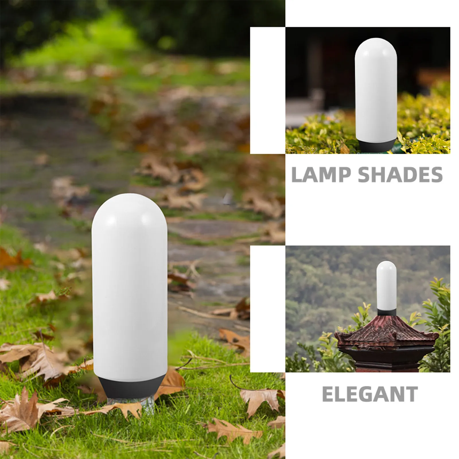 2Pcs Outdoor Waterproof Acrylic Lamp Post Globe Shade Round Screw-on Design for Garden Fence Wall Post Patio Lawn Pathway