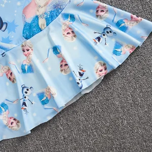 Disney princess swimsuit for kids, girl, beautiful bikini, bath linen, cartoon beach clothes for children, Anna and Elsa, frozen 10 MAIN SALES CHILD BATHINING - №1