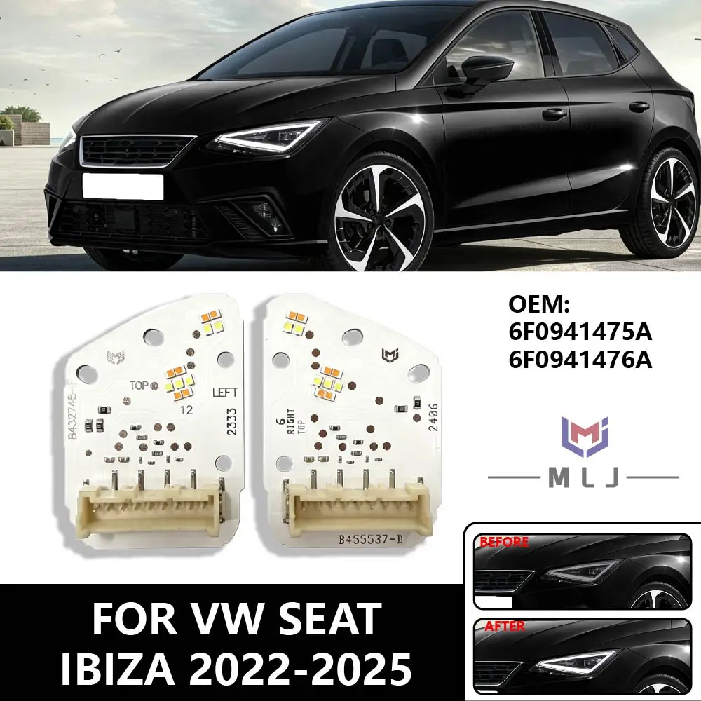 

Car Accessories For VW Seat Ibiza 2022-2025 OEM 6F0941475A 6F0941476A LED Angel Eyes DRL Chip Module Daytime Running Light DRL
