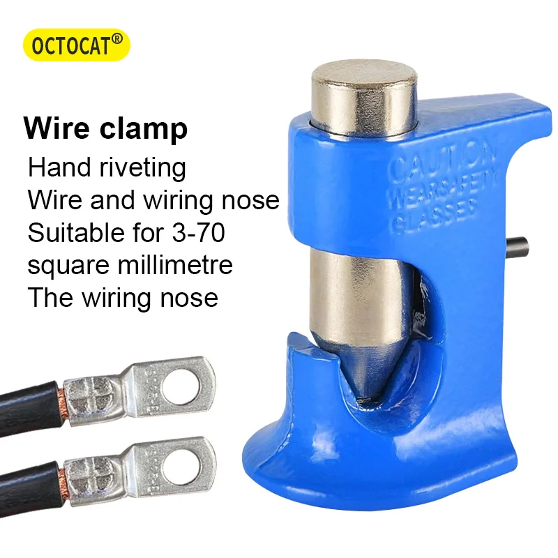 

Nister wire clamp, riveting device, terminal crimping device, striking device, wiring nose tool