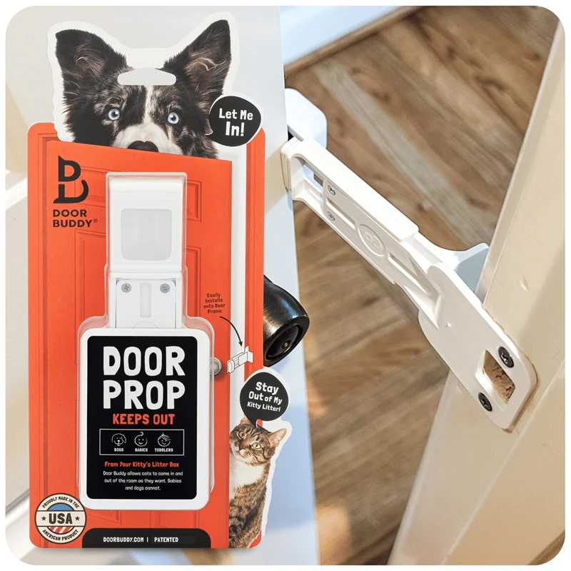 Easy to Install Home Adjustable Cat Litter boxes Fast Fle Keeps Dogs Out Pet Gates Latch Strap Cat Door Cat Door Holder Latch