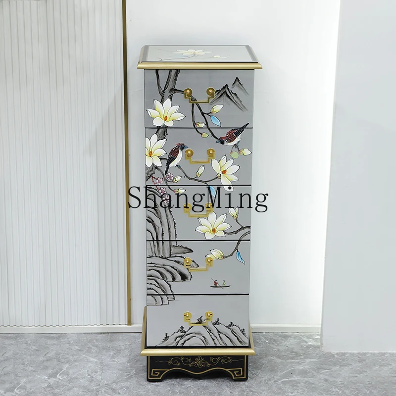 CLShelf Balcony Floor Painted Flower Pot ShelfNew Chinese Shelf Indoor Living Room Zen Bonsai