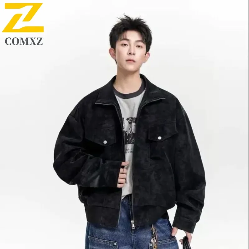 

COMXZ Мужская кожаная куртка премиум-класса в американском стиле, легкое мотоциклетное пальто, повседневная удобная осенняя одежда для езды на велосипеде на открытом воздухе
