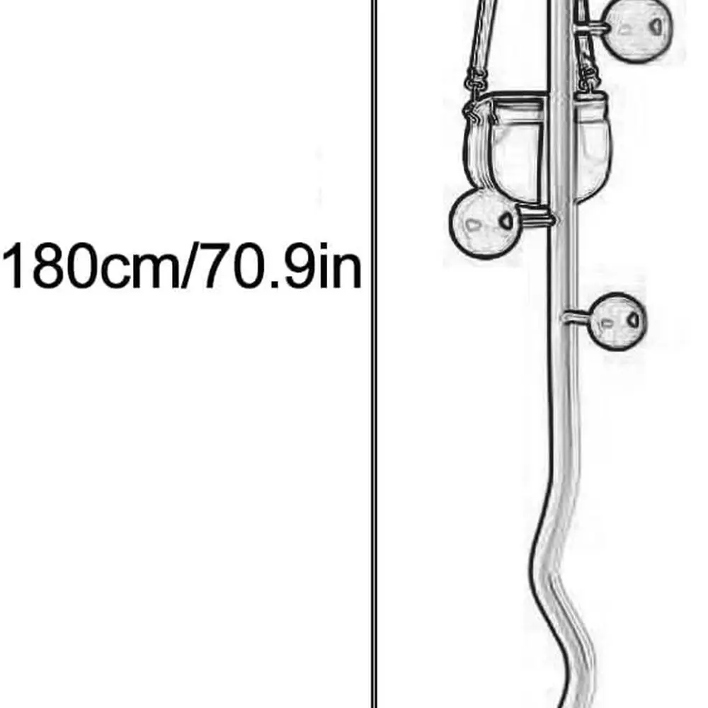 رف معطف معدني قائم بذاته مع 8 خطافات لتعليق الملابس والقبعات في المدخل أو الممر أو غرفة النوم (أسود) #6