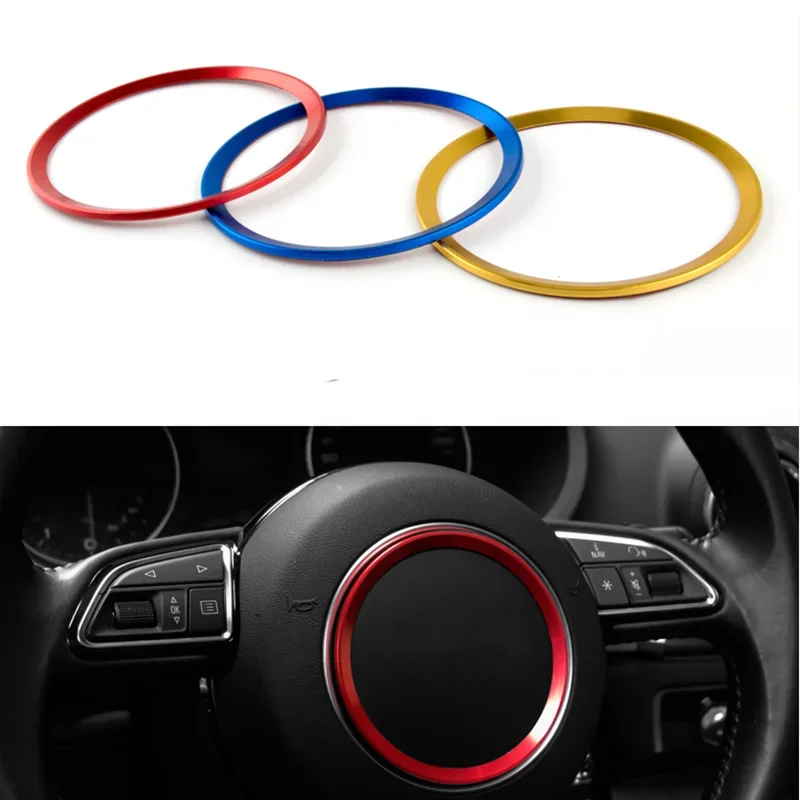 3D Aluminium Trim Car Steering Wheel Cover Ring For Audi A1 A3 A4 A5 A6 A7 Q3 Q5 TT Car-styling 3 colors available