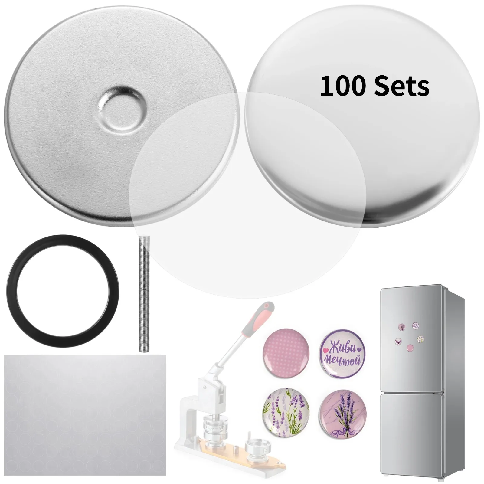 100 Sets Fridge Metal Buttons 2.28