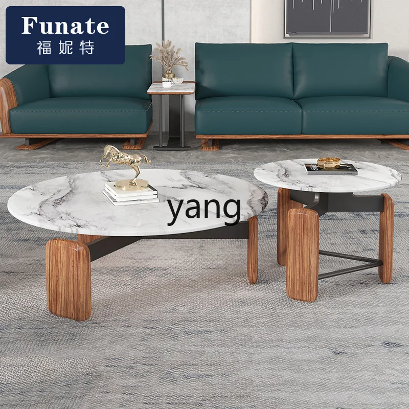 L'm'm Marble round and Square Ugyen Wood Size Coffee Table All Solid Wood Villa Living Room