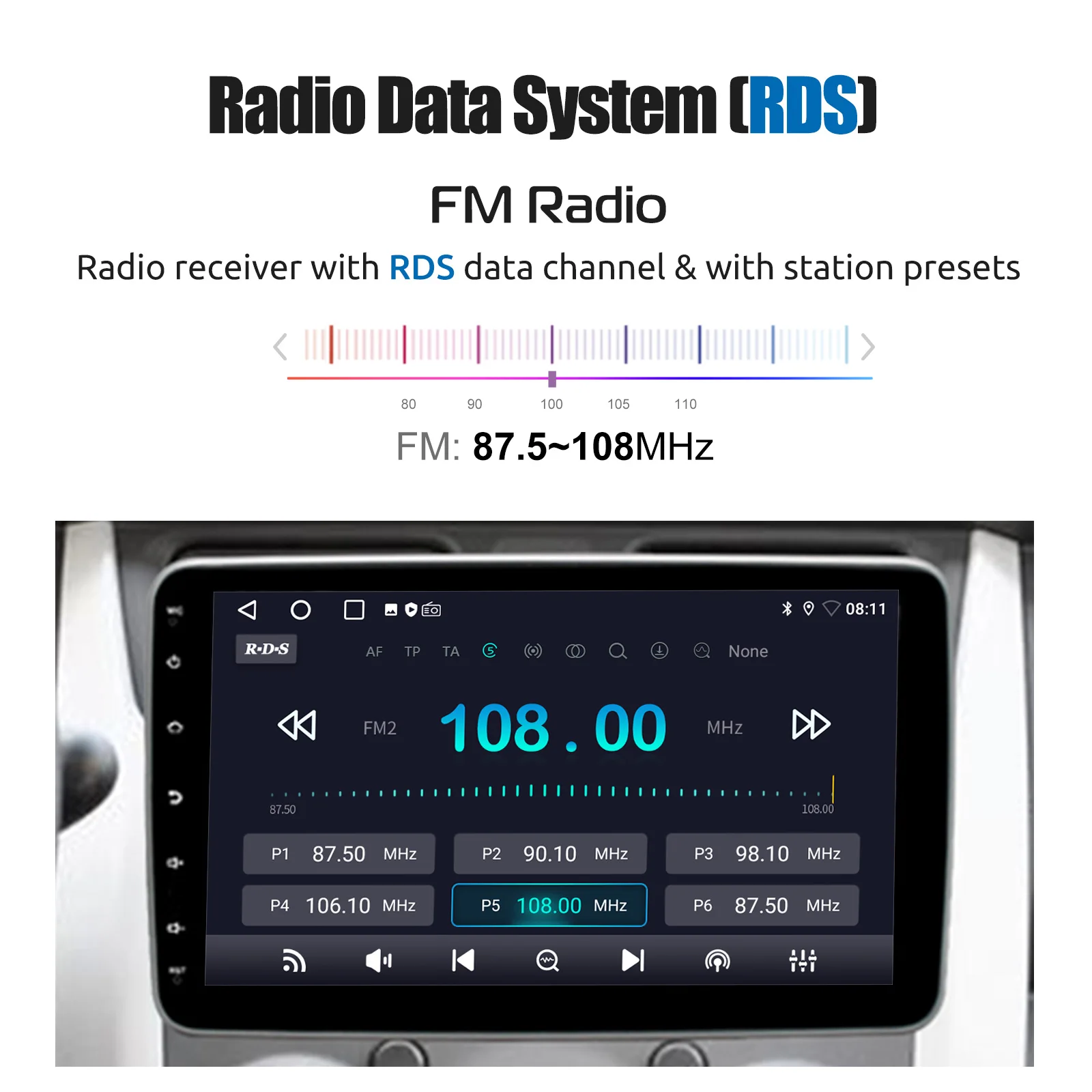 ESSGOO 10,1' Universelles Schwebendes Bildschirm-Autoradio 1Din Drehbarer Multimedia-Player 4GB 64GB Carplay Android Auto Autoradio GPS – Detail 12