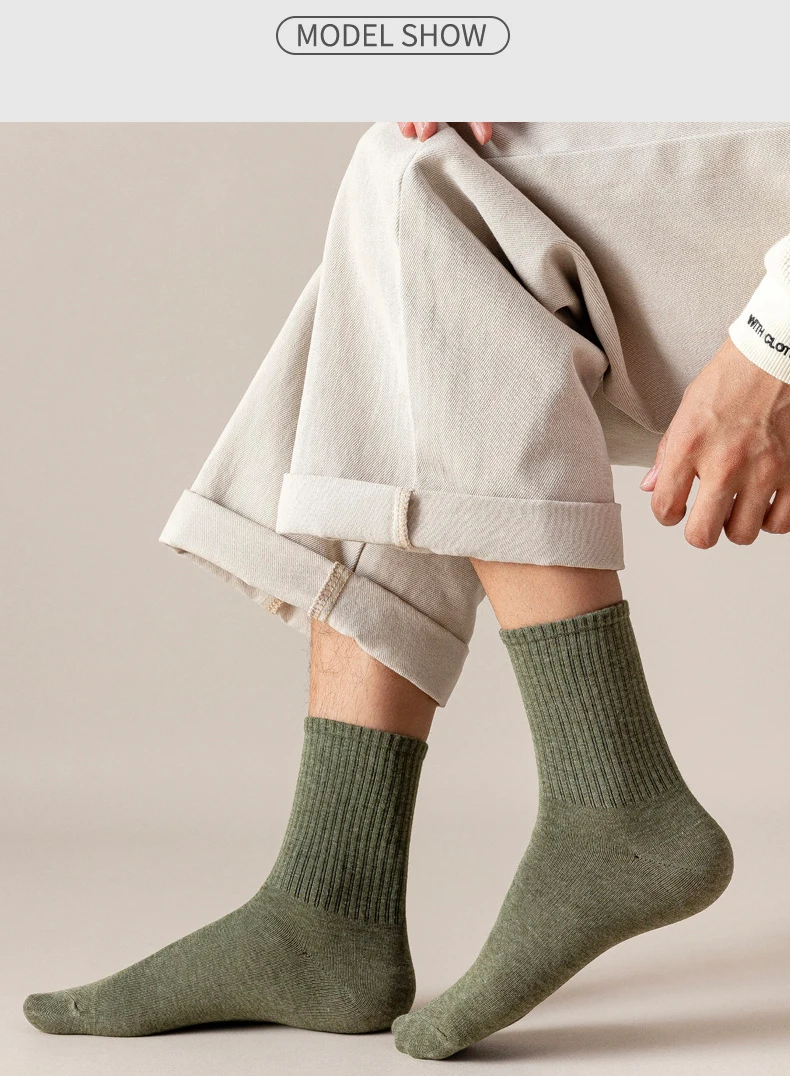 5/10 Pairs 95% Gekämmte Baumwolle Socken Männer Business Kleid Lange Socken Weiche Atmungsaktive Frühling Sommer Bunte Socke Für Mann 5 Paare/los – Detail 15