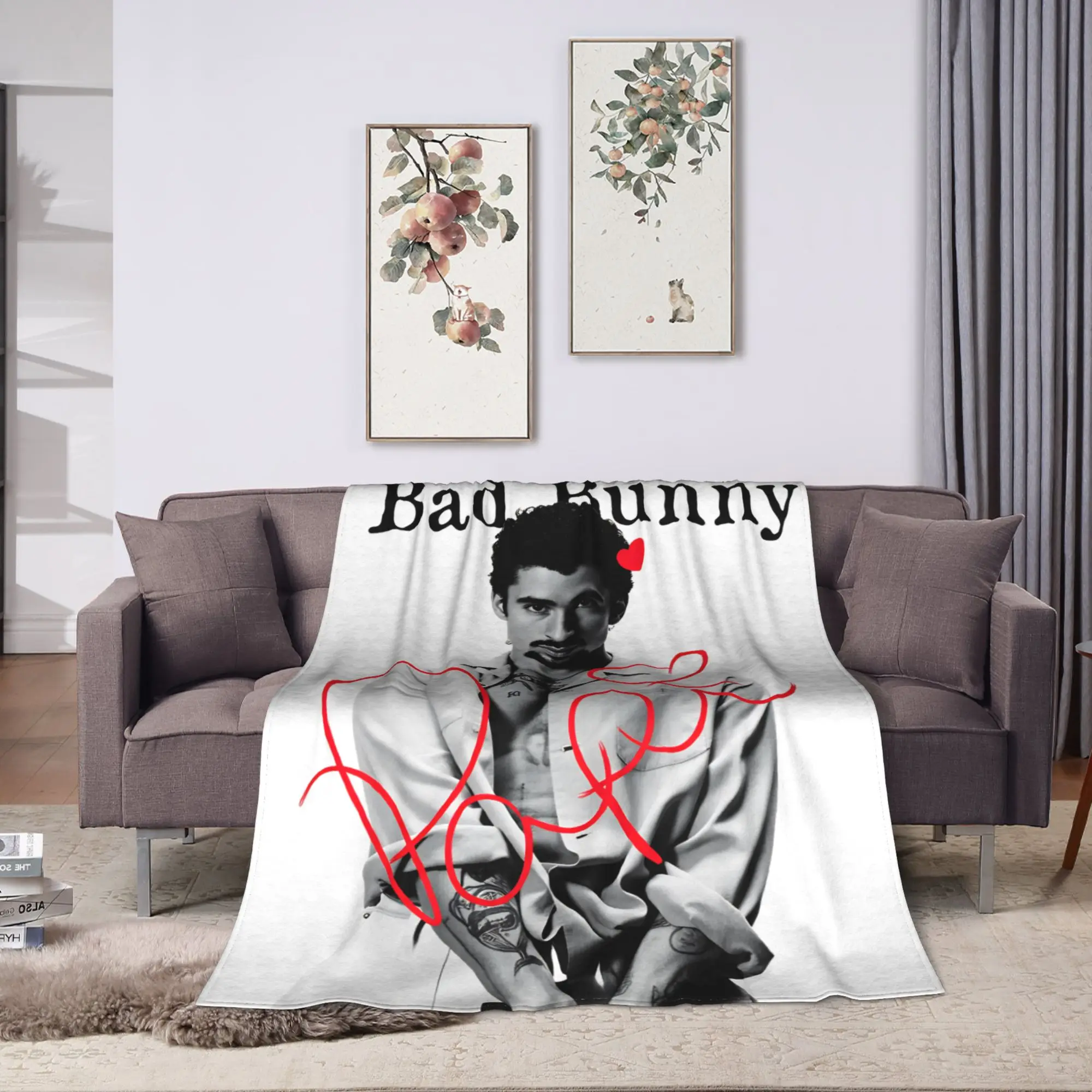 Singer Bads Bunnys Blanket Quality Warm  Bedding Throws Winter Picnic Outdoor Funny Bedspread