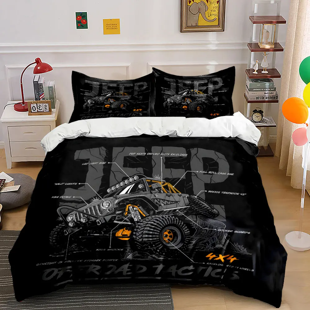 Offroad tactics design diagram Print Bedding Set 1 Duvet Cover 2 Pillowcases for Adult and Children Luxury Gift Full Size