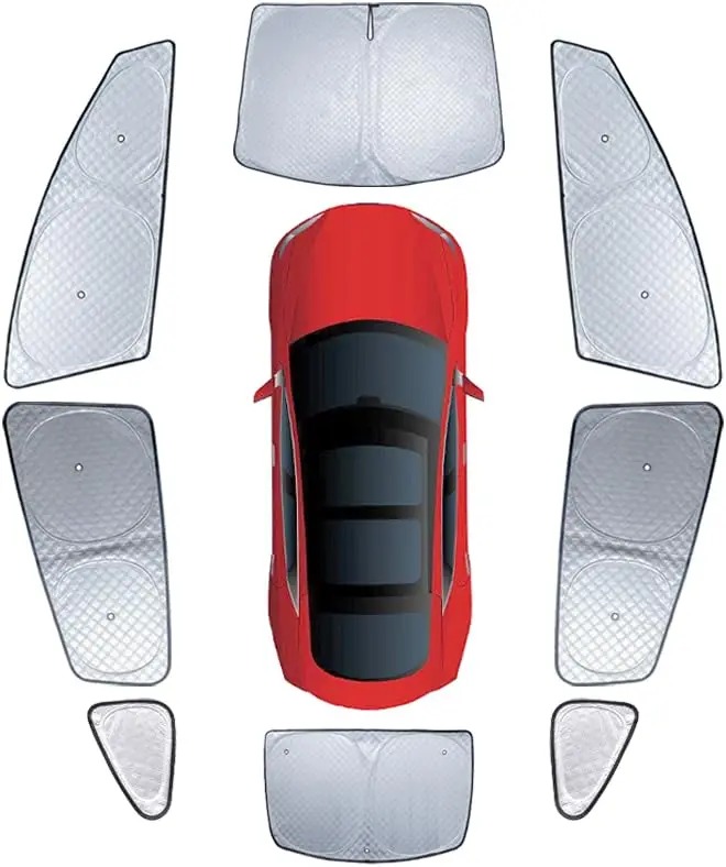 

Улучшенные шторки для кемпинга, 8 штук, для Tesla Model 3, солнцезащитные экраны для окон и лобового стекла, защита от солнца и посторонних глаз