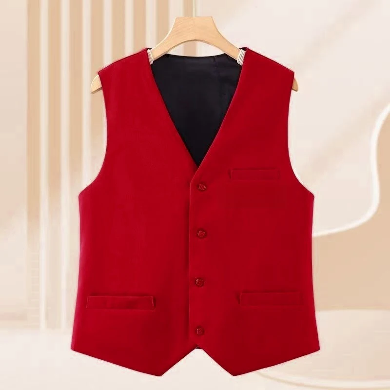 New Casual Chic In Office Lady's Plus Size Waistcoat Matching Elegant Lady's Vest V-Neck Sleeveless Tank Top Loose Coat Jacket