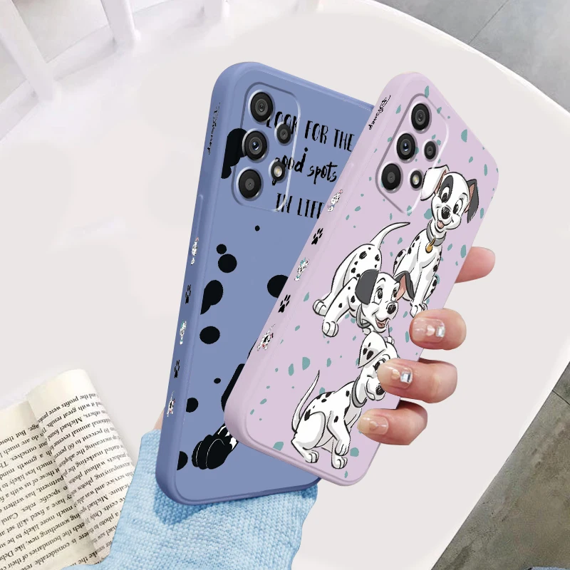 

Disney 101 Spotted Dog Cute Liquid Left Rope For Samsung A53 A52 A33 A32 A51 A71 A21S A13 A73 A55 A72 A23 A35 A05 5G TPU