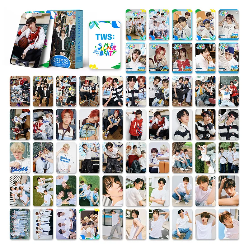 92 stks/set TWS Idol Boy Nieuwe Album ZOMER BEAT Lomo Kaarten HD Printd Photocards Stickers SHINYU DOHOON HANJIN YOUNGJAE Fans Geschenken