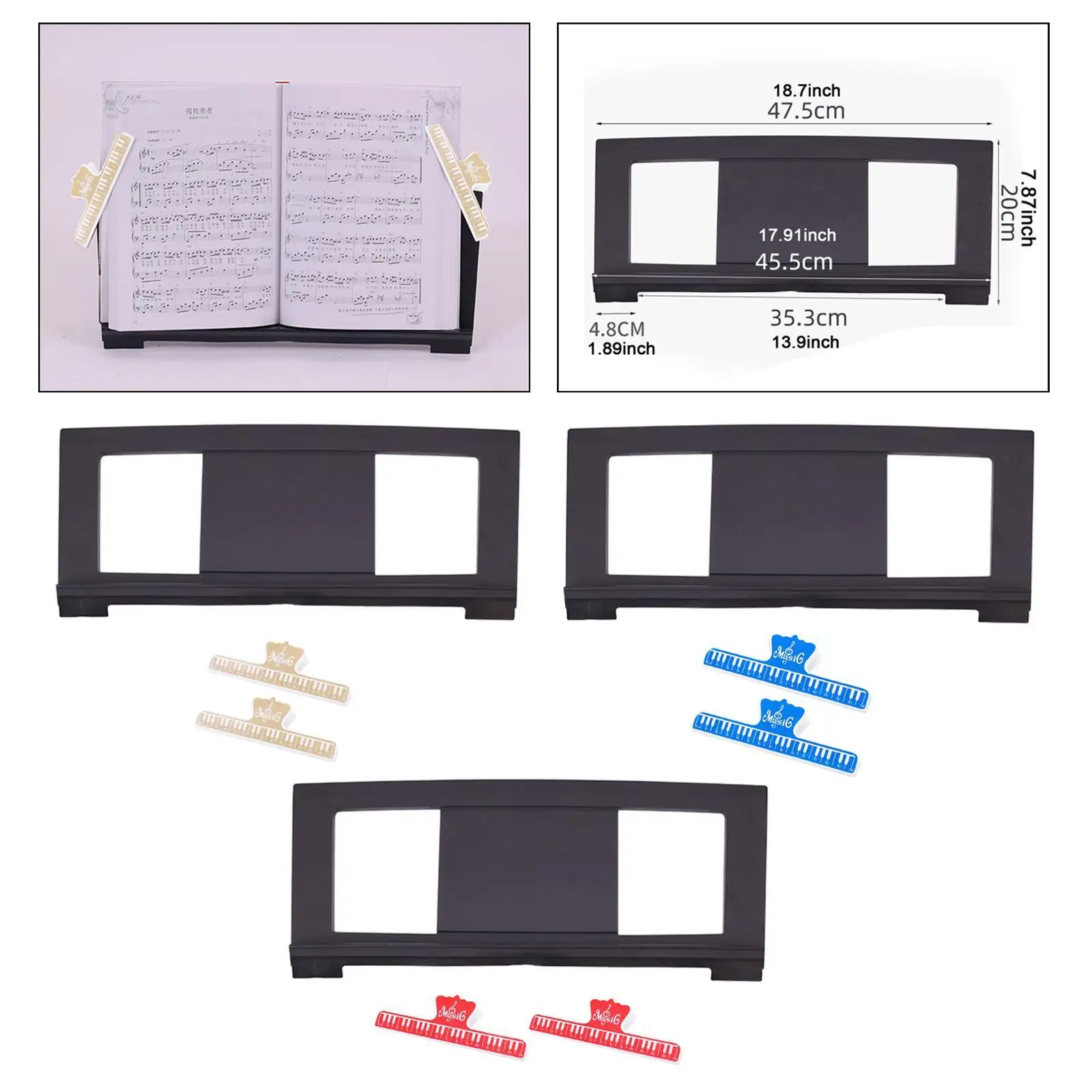 

Electronic Piano Music Stand with Clips Sheet Music Holder for Musicians Accessories Practice